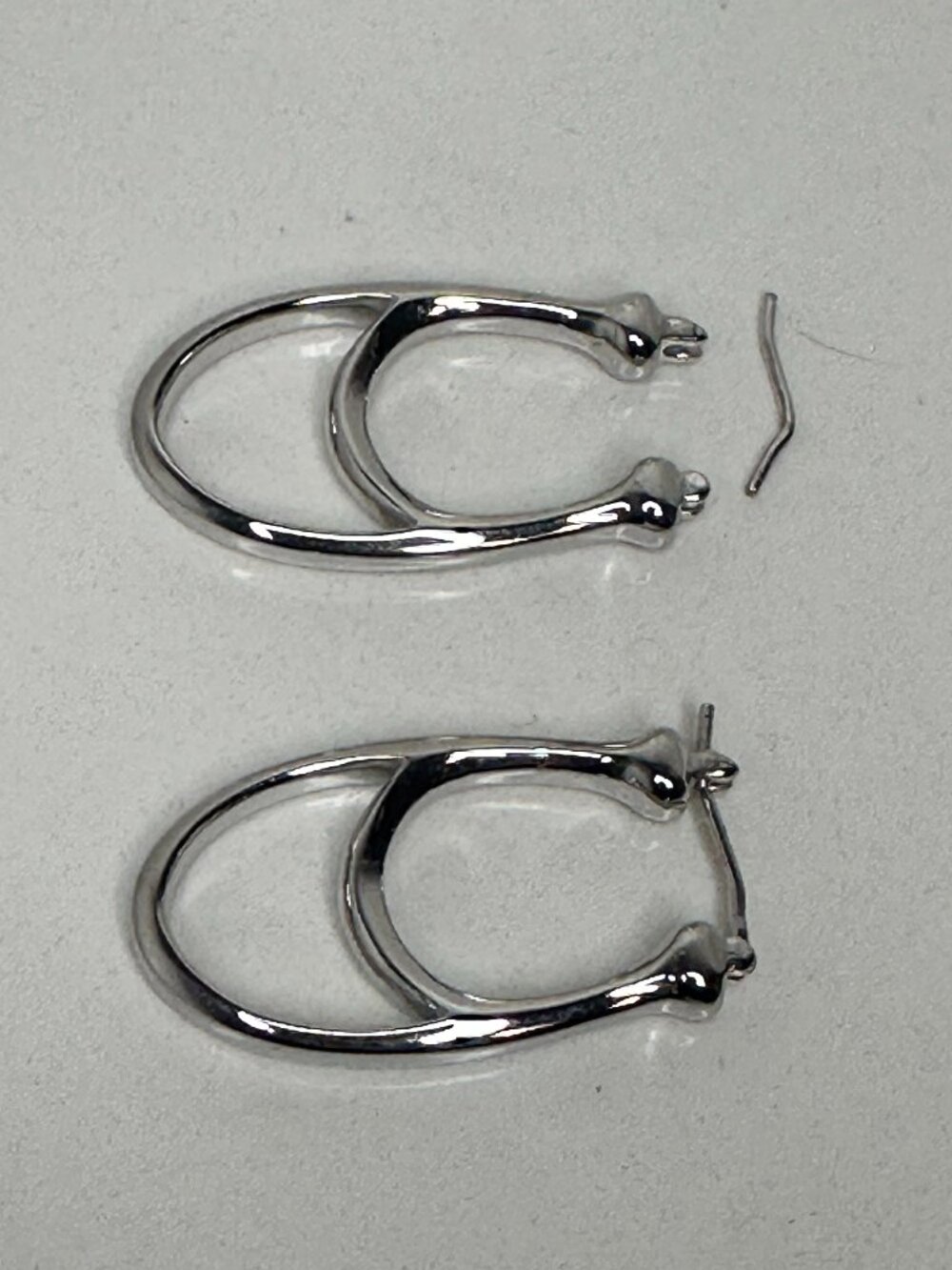 Authentic Coach Silver-Tone Double Hoop Earrings AS IS